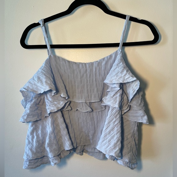 Worth Collective Ruffled Cami in Nantucket Blue - Picture 4 of 8